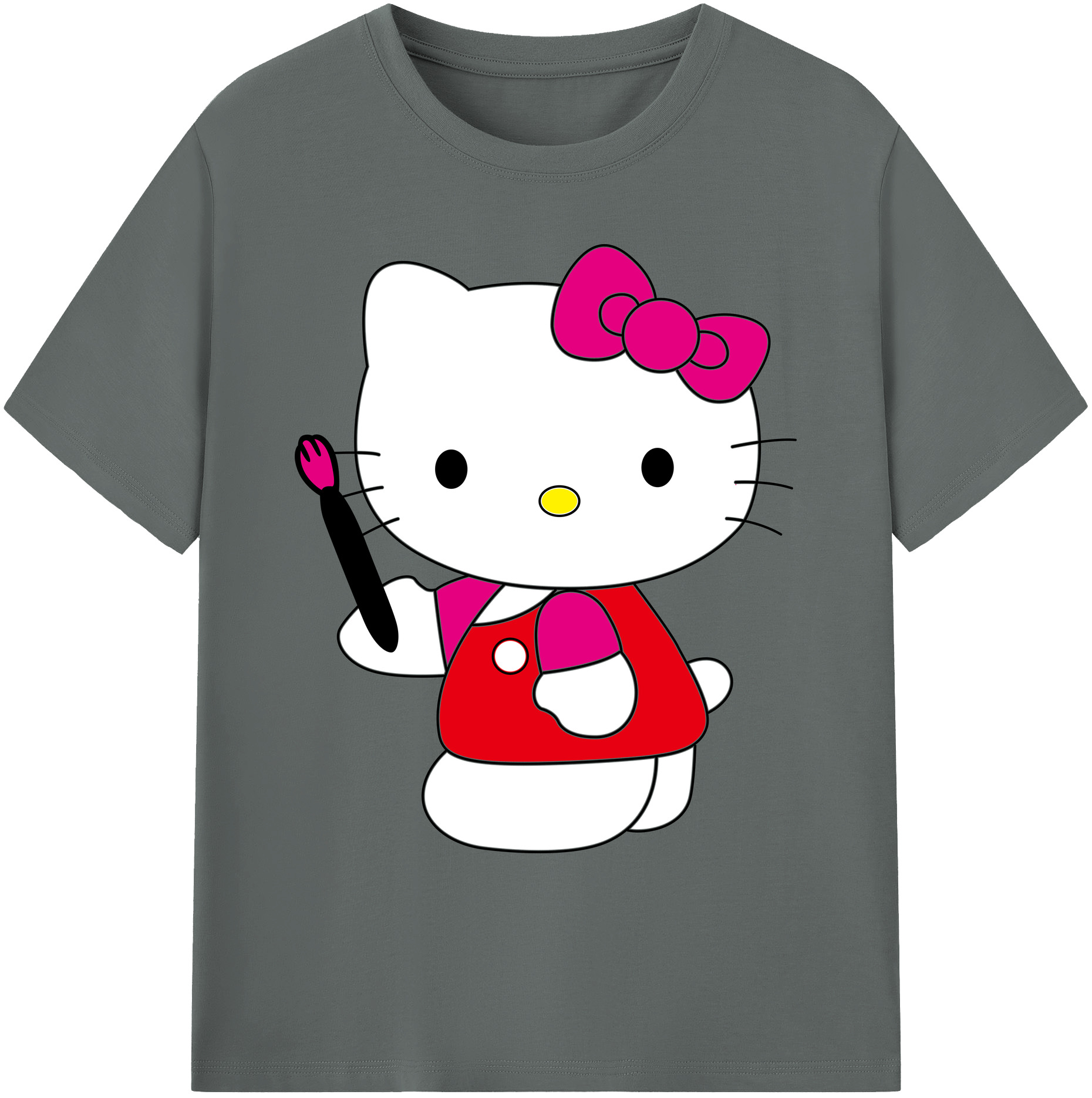 （画像用） Hello Kitty ハローキティ 綿100％ メンズ半袖Tシャツ｜肌触りやわらか＆通気性